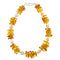 Amber And Pineapple Jasper Sterling Silver Bead Bracelet SX114007